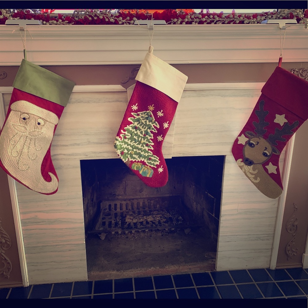 Set of 3 Pottery Barn Stockings